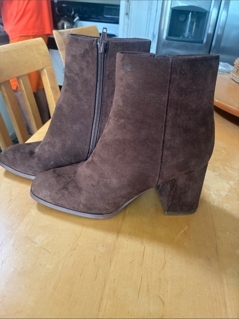 Madden Girl Chocolate Brown Suede Block Heel Ankle Boots